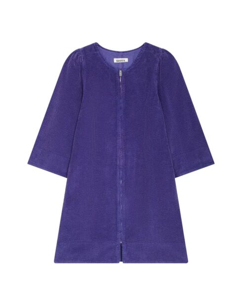 Vestido de manga ancha de algodón Jihanna azul índigo
