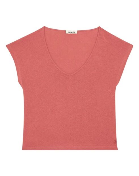 Camiseta de manga corta en mezcla de algodón Clara Craie