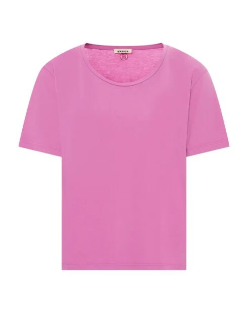 Camiseta de manga corta Winona en mezcla de algodón rosa caramelo