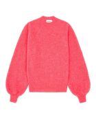 Pull col rond Noeline rouge framboise