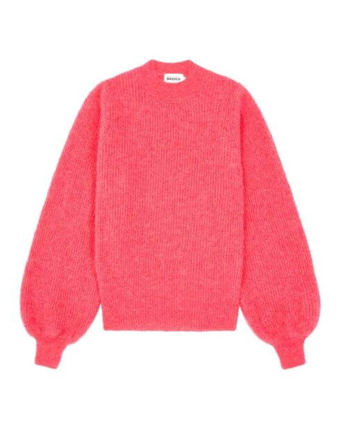 Jersey Noeline rojo frambuesa con cuello redondo