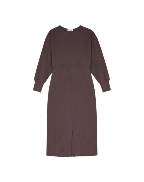 Vestido Suzie de manga larga de algodón gris antracita