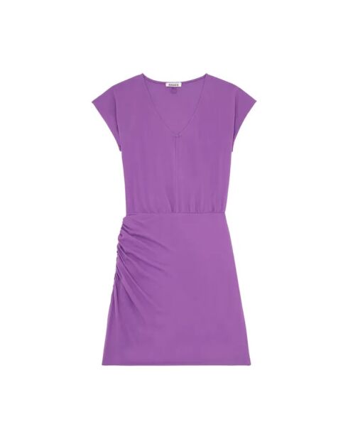 Vestido drapeado de algodón Lina morado
