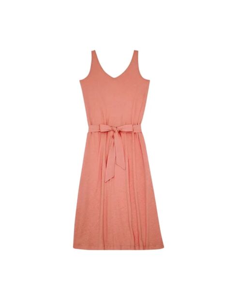 Vestido largo Mia en mezcla de algodón terracota