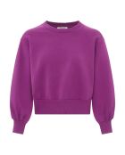Violettes Sweatshirt Eva aus Baumwolle mit Rundhalsausschnitt