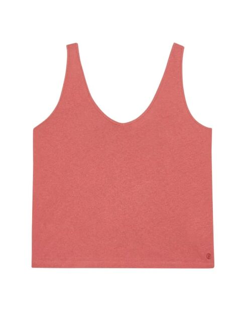 Camiseta sin mangas Ella en mezcla de algodón terracota