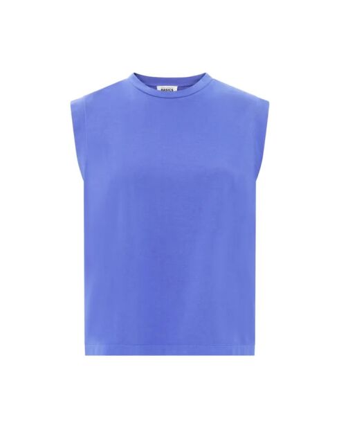 Camiseta sin mangas de algodón azul Tania