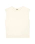 Sweat sans manche en coton Lyana blanc cassé