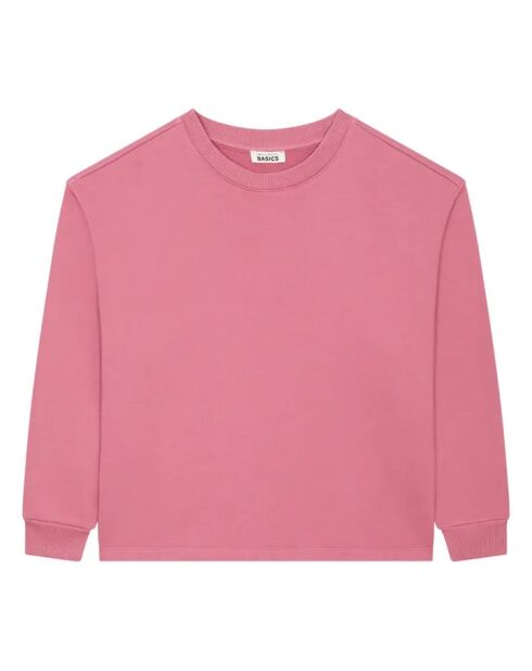 Sudadera Mila old rosa con cuello redondo en mezcla de algodón