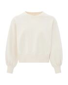 Cremefarbenes Sweatshirt mit Rundhalsausschnitt aus Eva-Baumwolle