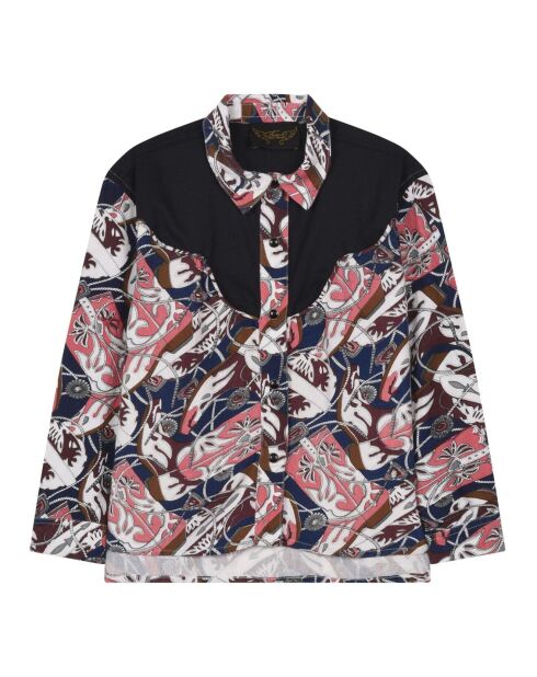 Chemise Meryl bleu marine/rose