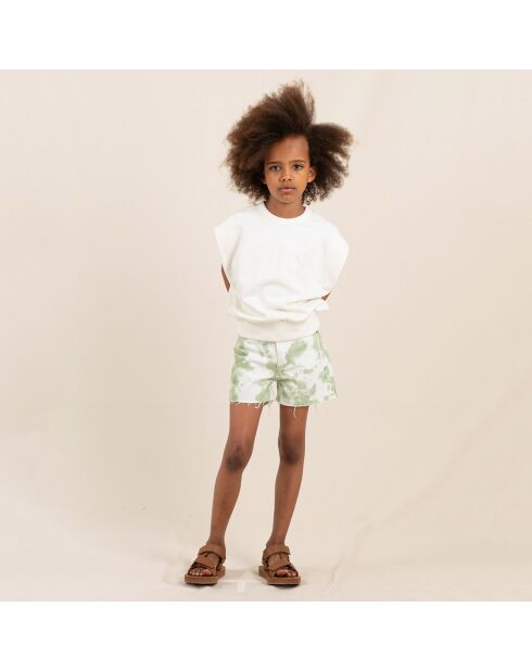 Pantalones cortos con corbata y teñido color pistacho Cherryl