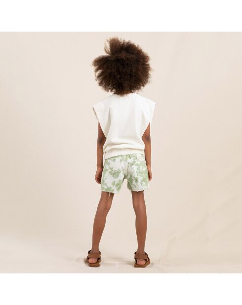 Pantalones cortos con corbata y teñido color pistacho Cherryl