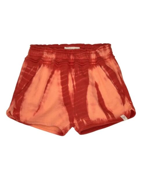 Short en coton Holiday Tie and Dye rouge