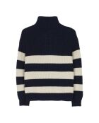 Pull en Laine mérinos Sasha bleu/écru