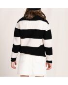 Pull en Laine Merinos mélangée Michel noir/blanc