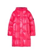 Schneelange lange Jacke in Neonrosa