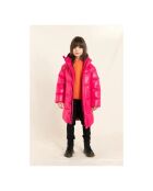 Schneelange lange Jacke in Neonrosa