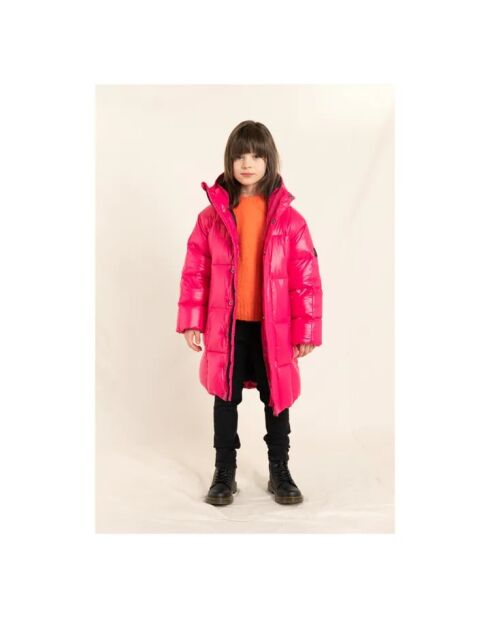 Doudoune Longue Snowlong rose fluo