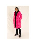 Schneelange lange Jacke in Neonrosa