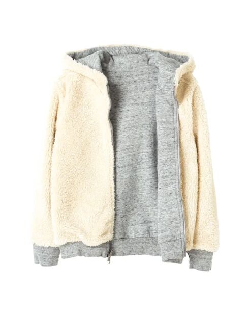 Sweat réversible en Polaire & Sherpa Hooper gris/écru