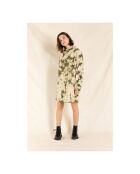 Kaki groene Skeena corduroy jurk met stropdas en kleurstof