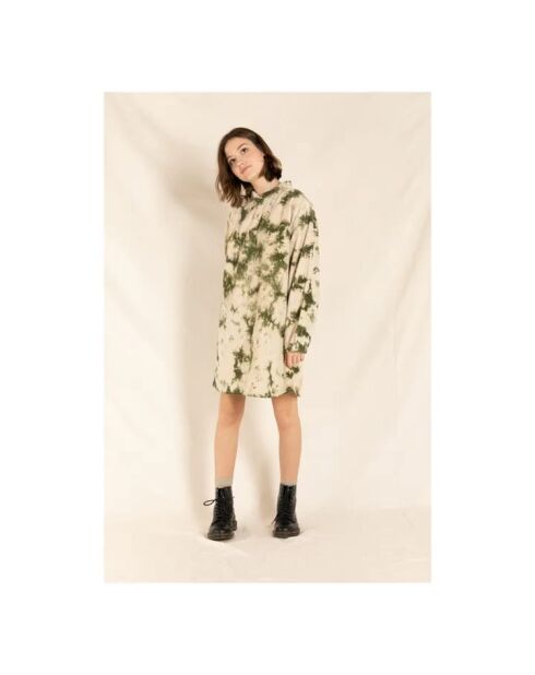 Robe Velours Côtelé Tie and Dye Skeena vert kaki