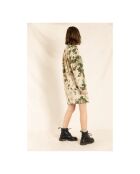Kaki groene Skeena corduroy jurk met stropdas en kleurstof