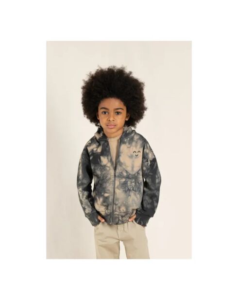 Sweat à capuche zippé en Coton Joey tie & dye multicolore