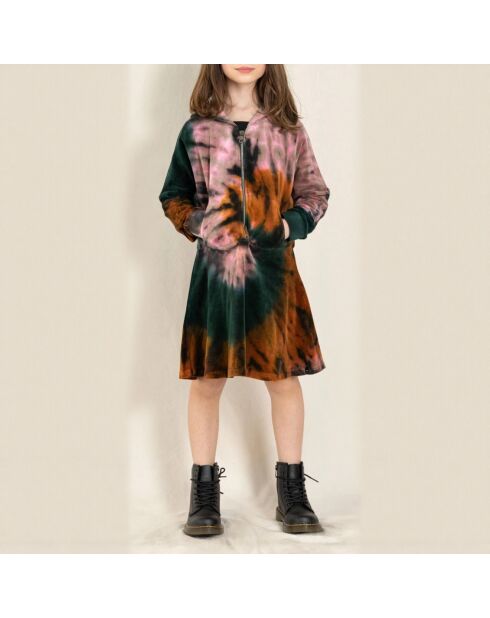 Robe Velours Tie and Dye Floyen multicolore