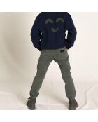 Pantaloni chino con vita elasticizzata in vita da skater verde kaki
