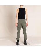 Pantaloni chino con vita elasticizzata in vita da skater verde kaki