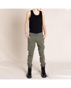 Pantaloni chino con vita elasticizzata in vita da skater verde kaki