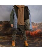 Pantaloni chino con vita elasticizzata in vita da skater verde kaki