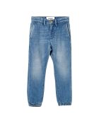 Pantaloni chino blu in jeans skater con vita elasticizzata