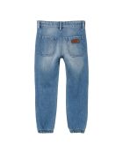 Pantaloni chino blu in jeans skater con vita elasticizzata