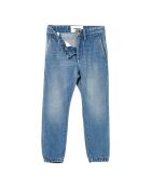 Pantaloni chino blu in jeans skater con vita elasticizzata