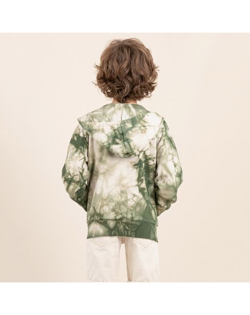 Sweat zippé Joel kaki tie & dye