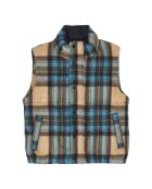 Veste en Laine mélangée Kikou à carreaux bleu/beige
