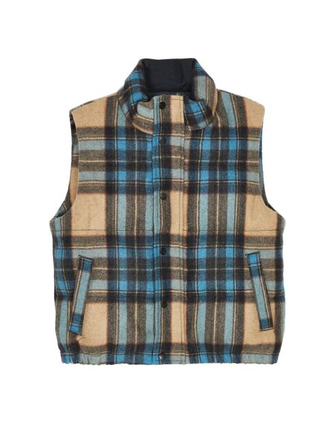 Veste en Laine mélangée Kikou à carreaux bleu/beige