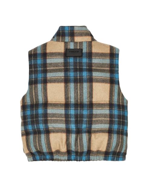 Veste en Laine mélangée Kikou à carreaux bleu/beige
