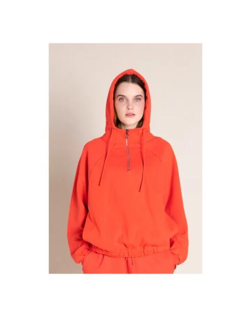 Sweat à capuche en Coton Jody orange