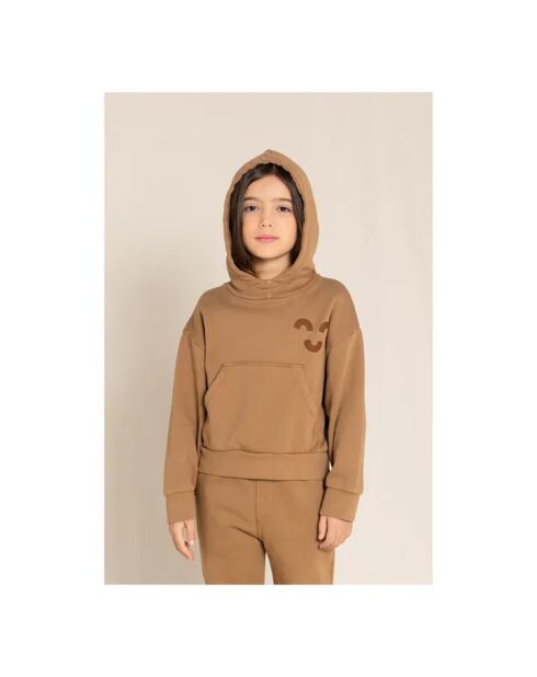 Hoodie Happy noisette