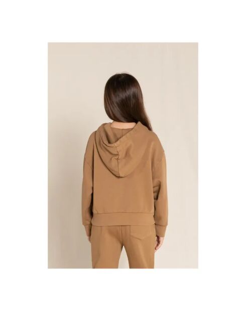 Hoodie Happy noisette