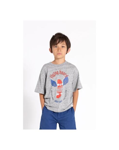 T-shirt King Skateboard gris