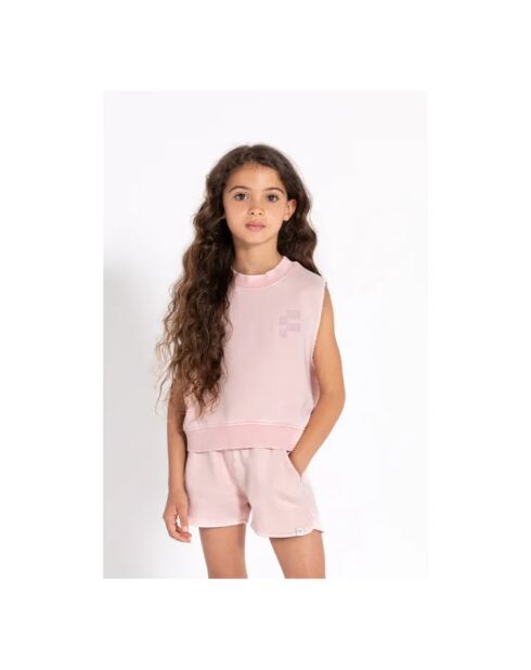 Sweat Sans Manches Clem rose poudré