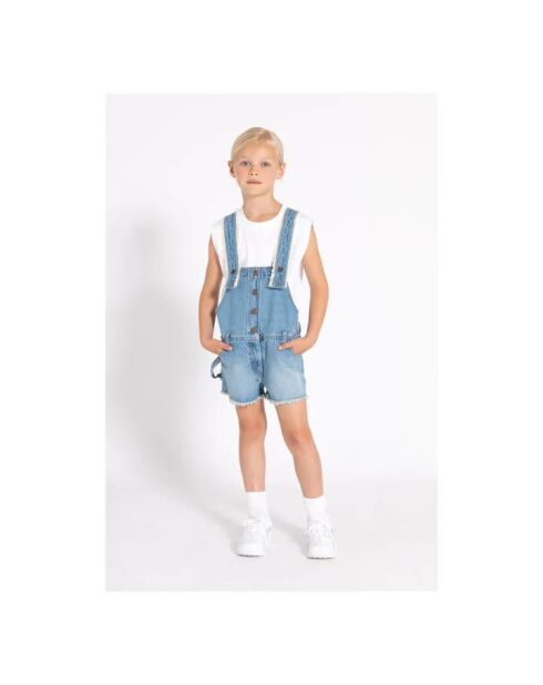 Combinaison Short Jude denim délavé