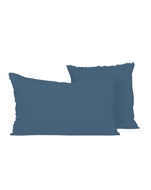 Funda de almohada Limy Turquin de lino y algodón, 80 x 80 cm