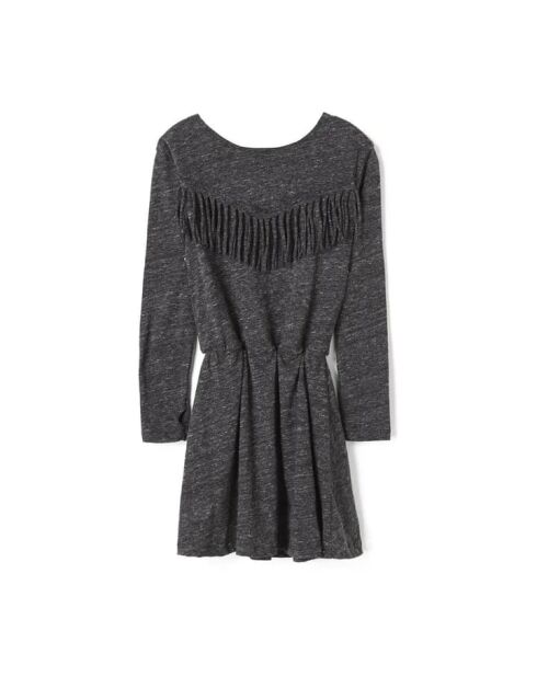 Robe Franges Birdy gris anthracite