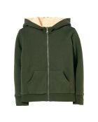 Sweat réversible en Polaire & Sherpa Hooper kaki/écru